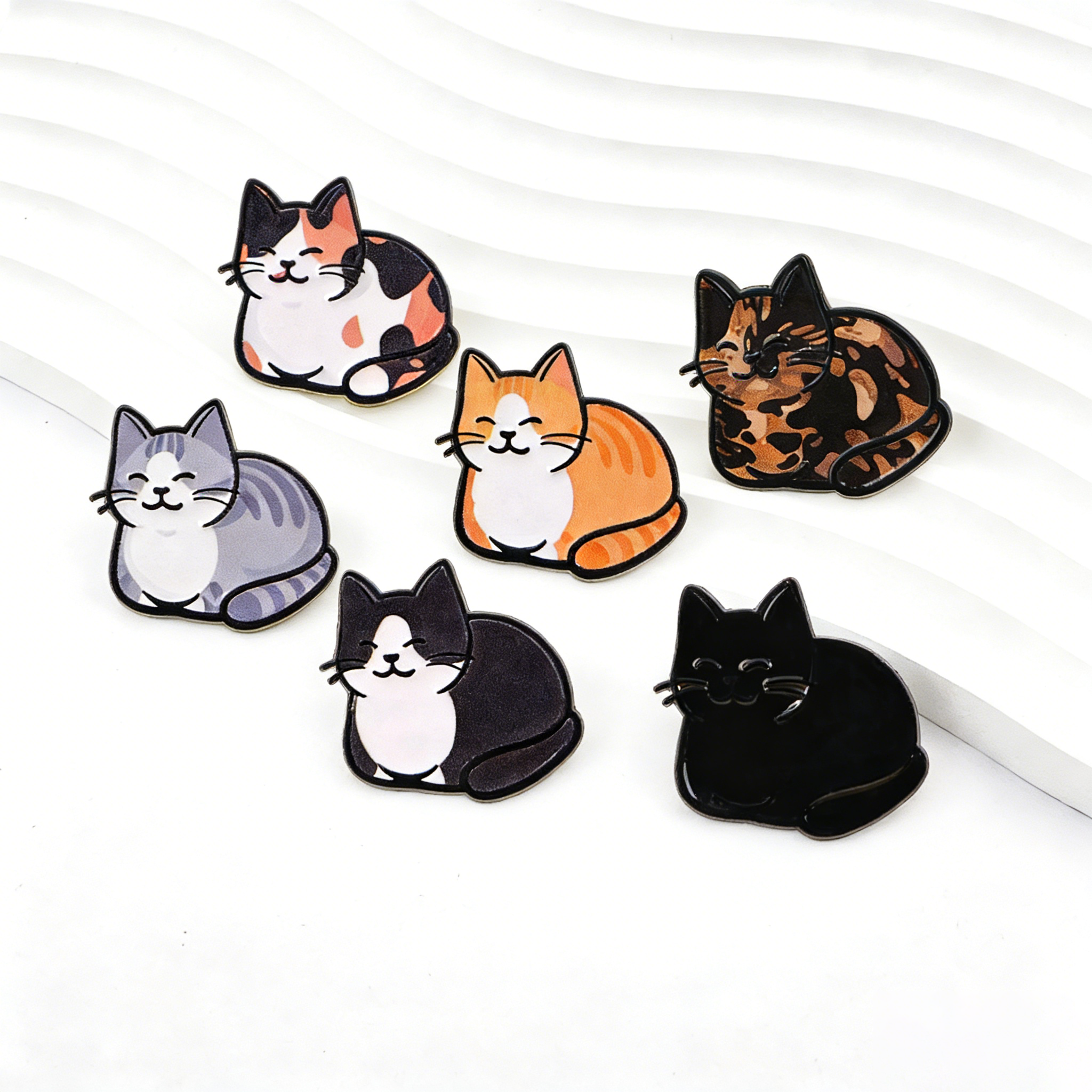 Cute Cats Enamel Pins Black Ca - đánh giá và giá Embroidery Illustration
